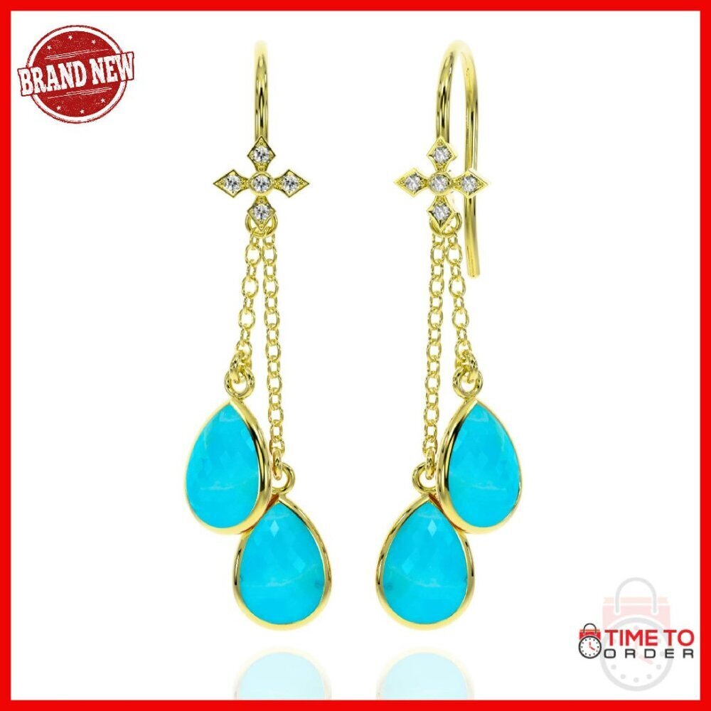18K Gold Vermeil Sterling Silver Dangle Earrings Hypoallergenic